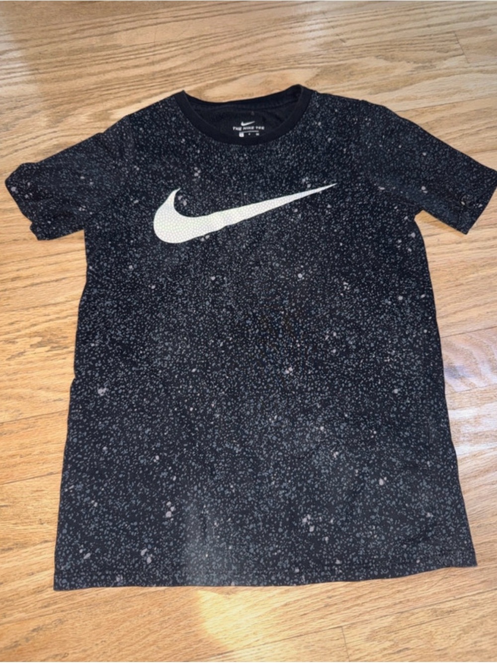 Nike Black Speckle Swoosh Short Sleeve Tee